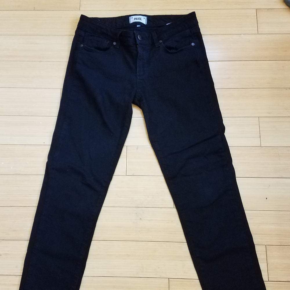 Black Paige Skyline Skinny Jeans, Size 28
